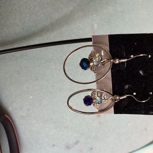 Silver angel earring